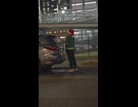 Guy takes a piss on the street 