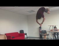 Slowmo Guy Frontflips Onto Small Bean Bag