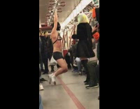 bdsm bondage guy hanging subway