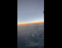 Time lapse sunset view from plane