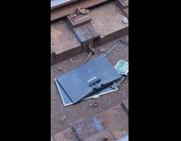 TV monitor on tracks 