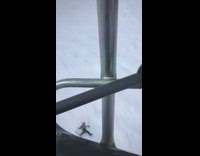 Ski snowboard fail slide down 