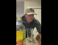 Apple juice glass cup toilet paper straw