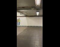 Guy dancing with puppet in subway and rat runs by