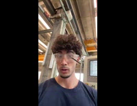 Collab Clips MPUGC - Mans safety glasses hit by drill bit