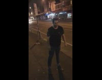 Black shirt guy backflip sidewalk fail friends 