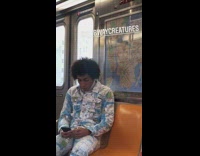 Collab Subway Creatures - Guy sitting by map wears map outfit