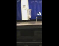 Rat climbs and hangs from trash bag in subway station