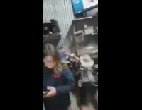 Cowboy hat guy falls off blue hoverboard 