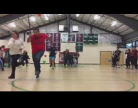 Slowmo Teachers Run Past Dodgeballs Soccer Ball Hits Camera