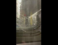 Guy does pull-ups on subway 