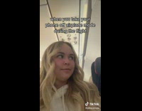 Collab BitchIG2 - Girl on airplane turns off airplane mode on phone