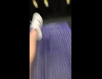Collab BitchMP - Guy tips off tips of his shoes to show toes gym