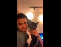 Cat gags after getting kisses from hooman