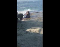 Two women mermaid costume beach rocks pictorial