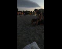 Girl backflips off guys shoulders falls