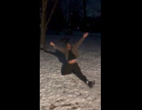 Man dropping on ground makes a beat