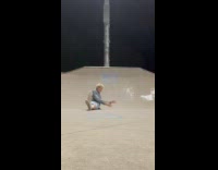 Collab KaleSaladIG - Man skateboards and snaps arm on ground