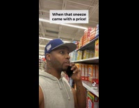 Guy reacts to his fart at market 