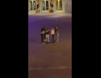 Five girls empty courtyard nissan entrance 