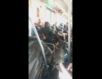 Collab Subway Creatures - Man sings plays bongos subway train