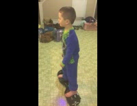 Little boy says he's a natural on the hoverboard and falls down