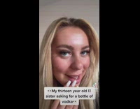 Girl gives younger sister water instead of vodka 