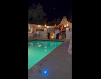 Man sets up camera blocked by woman 