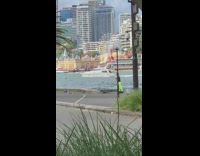 Man green neon pants  dance boat dock Part 1