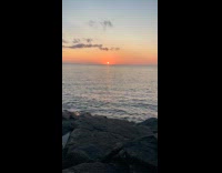 Sunset time lapse view on the horizon