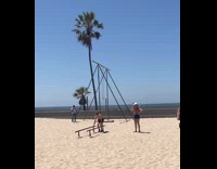 Guy attempts handstand lands on metal bar 