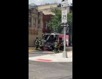 Collab WINY - Firemen put out fire from ice cream truck