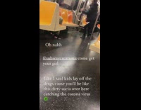 Black jacket girl dances subway floor trump 