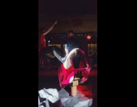 2 men ride mechanical bull 