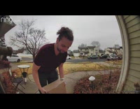 Guy presses ring door bell pretends to steal package 