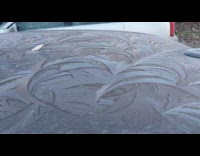 Floral Ice Pattern on the parked car roof