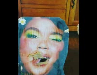 Dog licks peanut butter lizzo poster