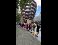 Comic con cosplayers take over Hudson Yards