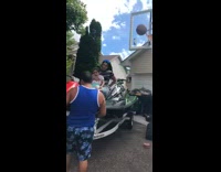 Mom gets hit in head with basketball