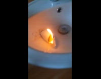 Guy burns toilet paper made cool effect
