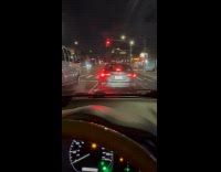 Car drive on street with tire lock