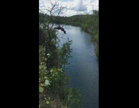 guy red shirt 3 back flips water