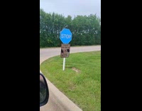 Submitter shows blue stop sign