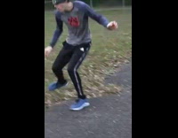 Guy bumped into pole while playing basketball