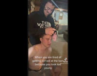 Guy gets haircut for the club 