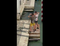 Two guys dance tiktok kiss river venice