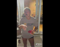 Girl rips friends shirt chocolate sauce on face broken watermelon