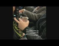 Collab Subway Creatures - woman black jacket america speech