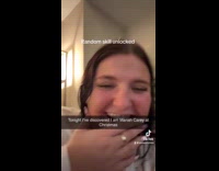 Woman impersonating Mariah Carey by whistling 