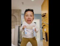 Woman sprays lysol gets in eyes